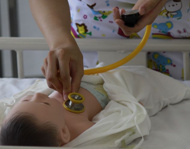 小児看護学演習の様子です